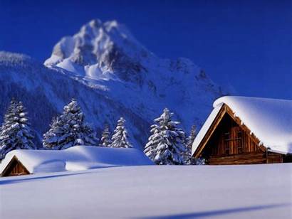 Cabin Winter Scenes Mountain Christmas Wallpapers Nature