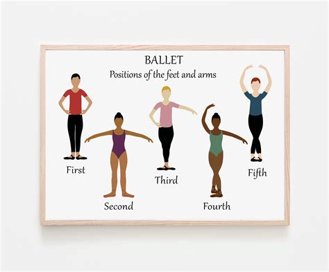 Ballet Dancers The Five Basic Ballet Positions Arms And Feet Poster Greeting Card