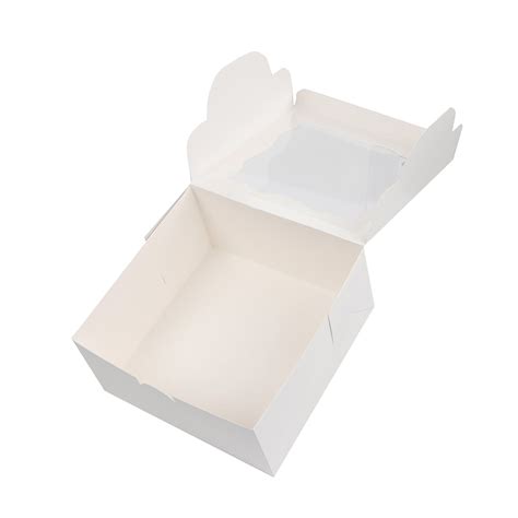 10pk Disposable Cake Container With Cake Board Spec101 Square Cake