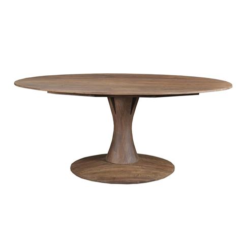 Aspen Oval Dining Table Light Brown Matte Pedestal Dining Table