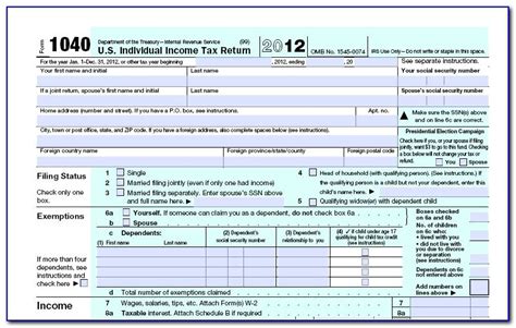 Irs Form 1040a Fillable Printable Forms Free Online