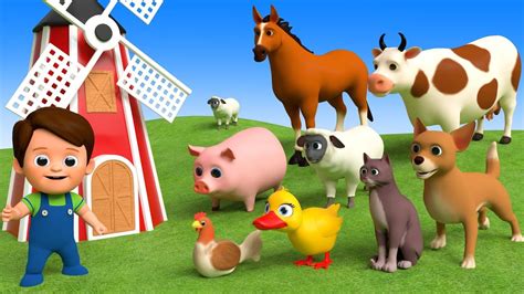 Learn Farm Animals Names And Sounds Youtube