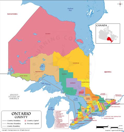 Ontario County Map Ontario District Map