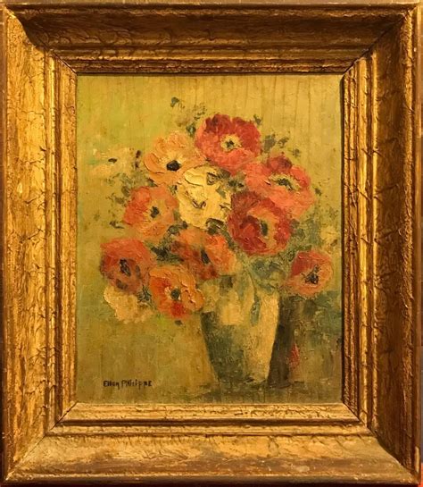 Frenche paints / french cafe painting painting by frank paul lee. Unknown - Vintage French Oil Painting - 1930's - Still Life Flowers Anemones - Signed For Sale ...