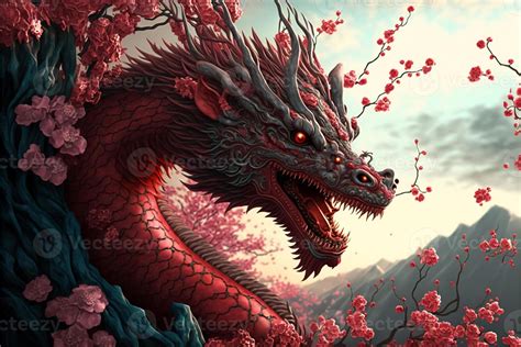 Chinese Dragon Fantasy Background Asian And Eastern Mythological
