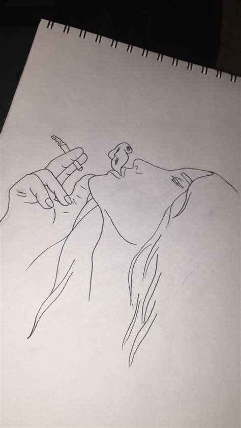 Simple Drawing Of Girl Smoking