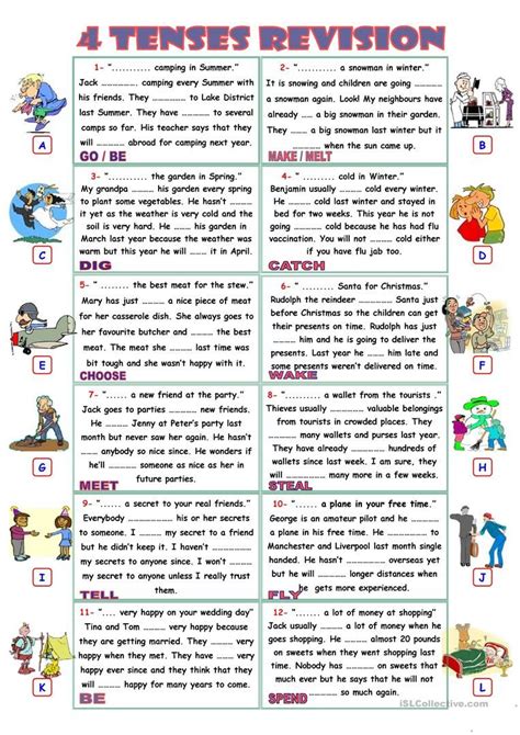 Tense Forms Revision English Esl Worksheets For Distance Learning And