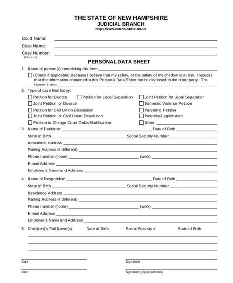 Army Soldier Personal Data Sheet Army Military