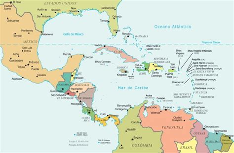 → Mapa Da América Central Conheça Todos Os Países Da América Central