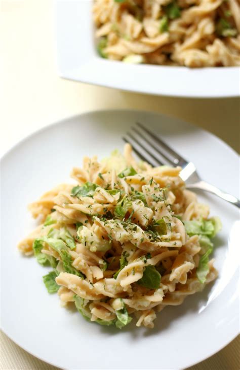 Rotini Pasta Alfredo With Shaved Brussels Sprouts Recipe Comfort