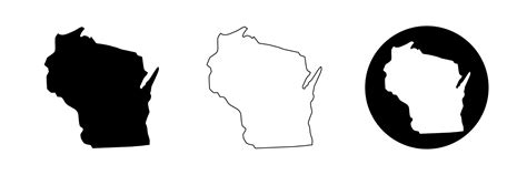 Wisconsin Map Silhouette Icon Vector 6959718 Vector Art At Vecteezy