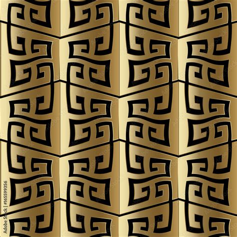 Gold Geometric Greek Key Seamless Pattern Modern Golden Abstract