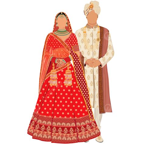 Indian Wedding Couple Outfits Standing Wearing Sherwa