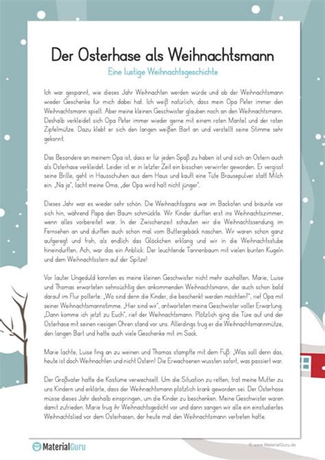 5 / 5 ( 1 vote ). Weihnachten - Kostenlose Arbeitsblätter | Lustige weihnachtsgeschichte, Weihnachtsgeschichte ...