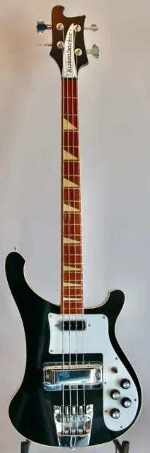 1974 Rickenbacker 4001 Bass Guitar Jetglo Black With Original Case