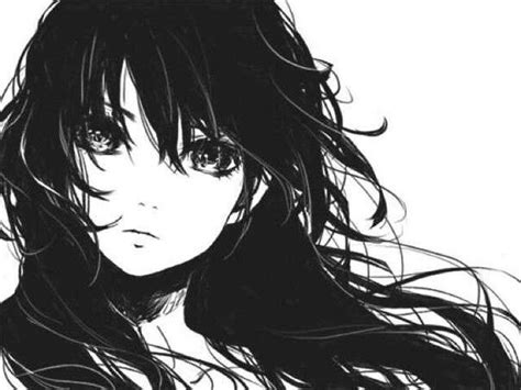 Черно белые картинки аниме девушка Drasler
