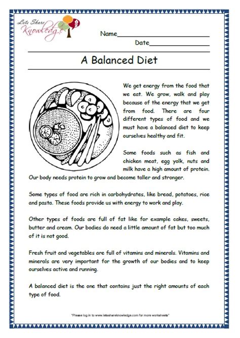 The worksheet instructs the learners to draw a balanced meal for supper. Healthy Diet Worksheet For Grade 3