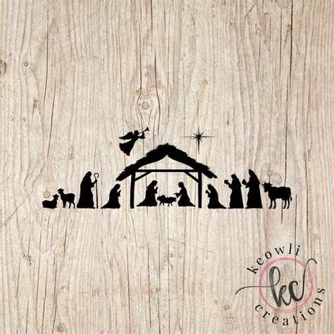 Nativity Scene Vinyl Decal Style 02 Etsy