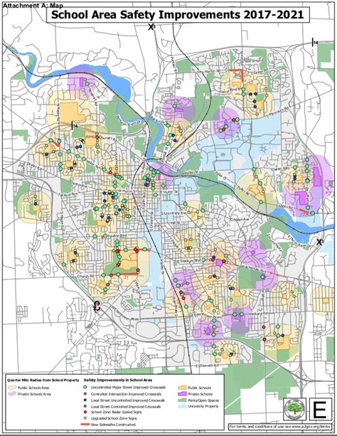 New Map Shows 335 Pedestrian Safety Upgrades Around Ann Arbor Schools