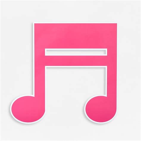 Free Photo Pink Music Note Icon Isolated