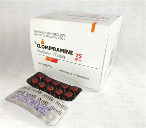 Clomipramine Hydrochloride Tablets 75mg Taj Pharma Taj Generics