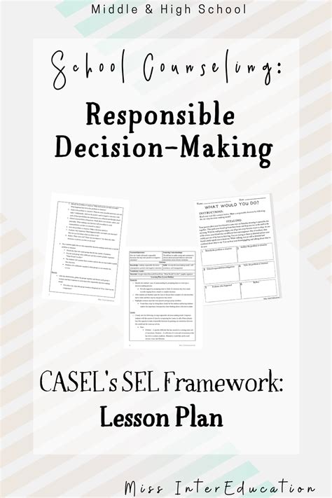 Responsible Decision Making Lesson Plan Casels Sel Framework