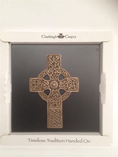 Bronze Celtic Cross Plaque Island Turf Crafts