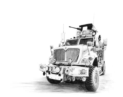 Us Army Veteran Aaron Provosts Drawing Of A Maxxpro Mrap Military