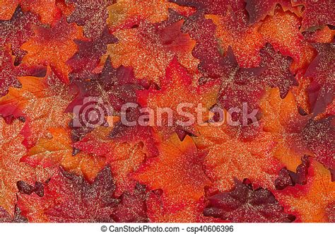 Glitter Autumn Leaves Background Glitter Orange And Red Autumn Leaves