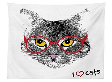 vipsung cat lover decor tablecloth wise nerd cat with glasses judging the world humor digital