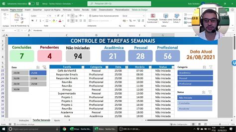 Controle De Tarefas No Excel Link Na Descrição Do Vídeo Youtube