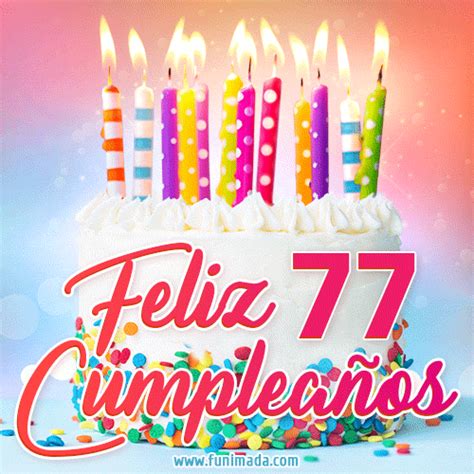 Cumpleaños De 77 Delicioso Pastel De Cumpleaños Con Velas — Descarga