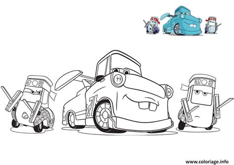 Coloriage cars 3 guido et ses amis voiture mecanique depanneuse