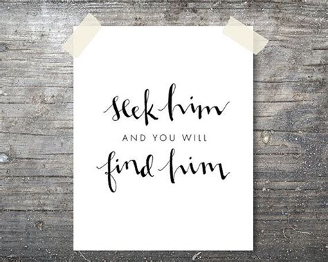 Seek Him And You Will Find Him Calligraphy Wall Art Printable 8x10