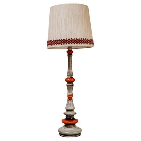 1970s Ceramic Floorlamp With Its Original Lampshade For Sale At 1stdibs