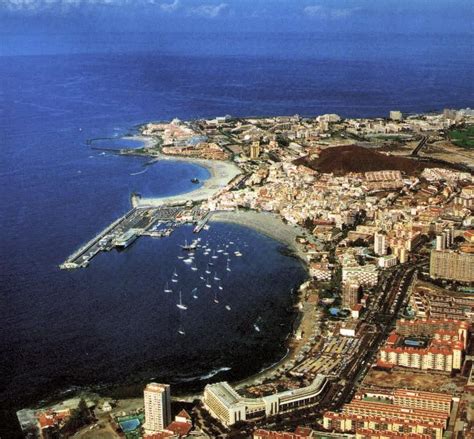 Aerial View Of Beautiful Los Cristianos Tenerife Tenerife Sunshine In