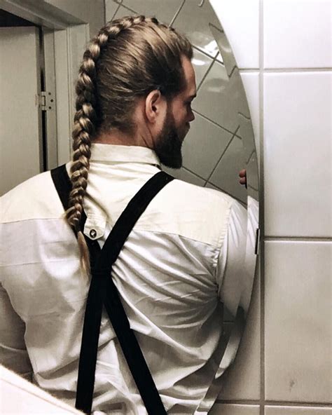 Long french braid with hair art undercuts. Men with Long Hair: Lasse Matberg | Viking hair, Haircuts ...