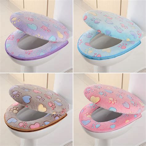 Hot Thick Coral Velvet Luxury Toilet Seat Cover Set Soft Warm One Two