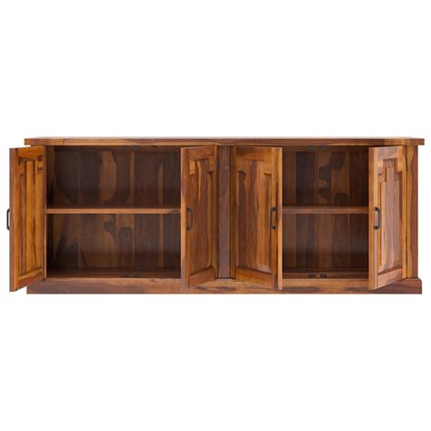 Benbow Rustic Solid Wood 4 Door Extra Long Sideboard Cabinet