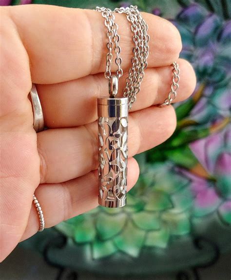 Vine Design Urn Locket Necklace for Ashes or Lock of Hair | Cremation