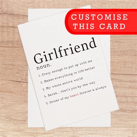 Girlfriend Birthday Card Customised Girlfriend Bday Card Etsy