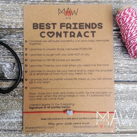 Best handmade gifts for friendship day. Best Friend Contract Best Friend Gifts for Friend ...