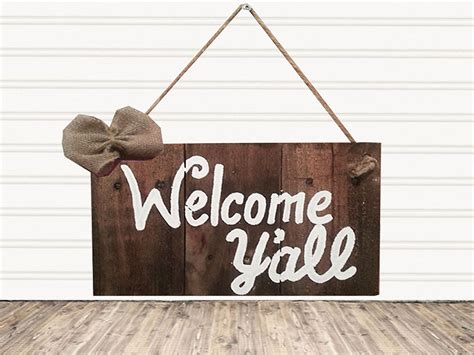 Welcome Yall Wood Sign Lydias Graphic Pall