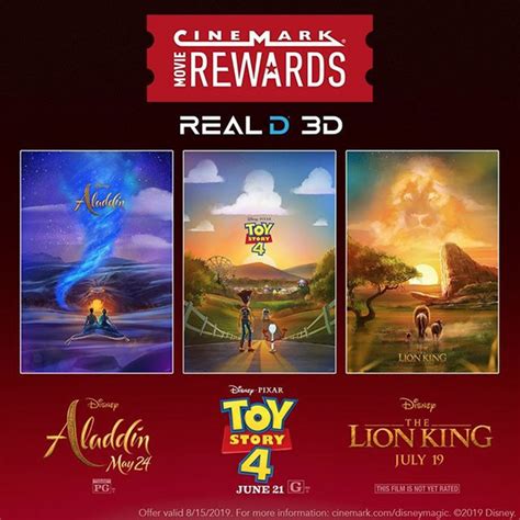 Disney X Cinemark X Reald 3d X Poster Posse Aladdin Toy Story 4