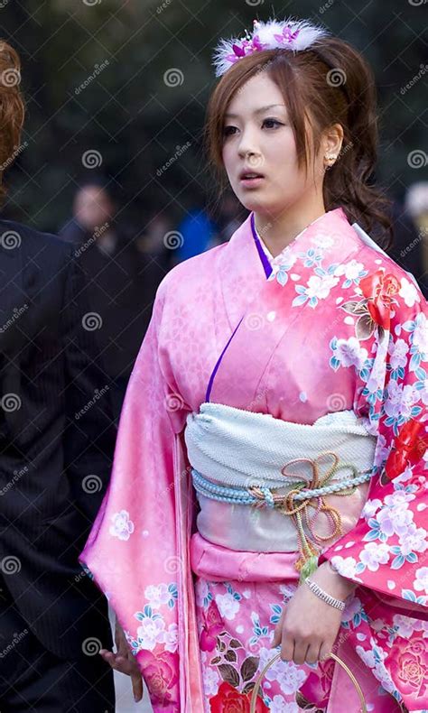 Japanese Girl Kimono Coming Of Ageseijin Shiki Editorial Photo Image Of Beauty Coming 17614946