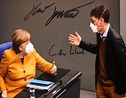Angela Merkel & Karl Lauterbach Original Autogramm in Essen - Bredeney ...