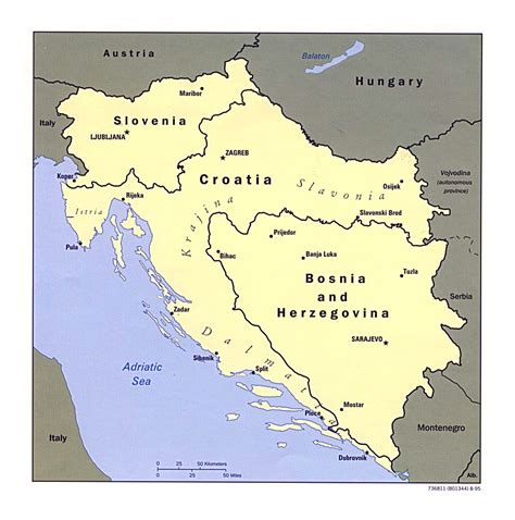 Detallado Mapa Político De Las Antiguas Repúblicas Yugoslavas