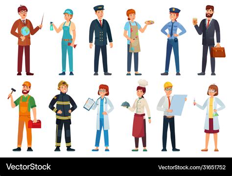 Professional Workers Different Jobs Professionals Vector Image