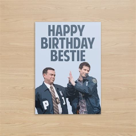 Jake And Charles Birthday Card Happy Birthday Bestie Peralta Etsy