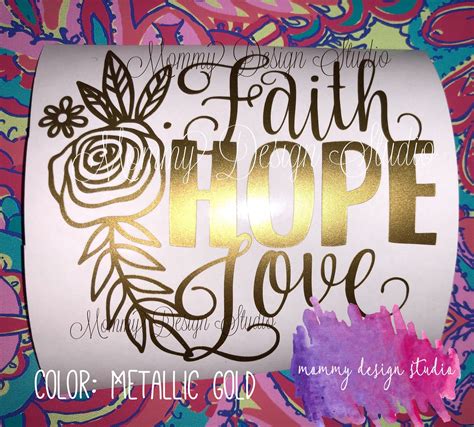 Faith Hope And Love Decal Car Tumbler Windshield Decal Etsy